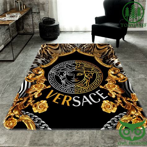 versace rug black and white|versace rug for sale.